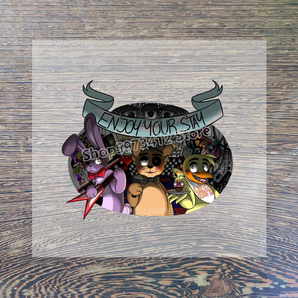 thumbnail image 1 of Pegatinas transparentes del juego FNAF, parches estéticos para planchar, bricolaje, Five Nights at Freddy para transferencia de ropa, decoración de ropa, apliques, 1 of 5