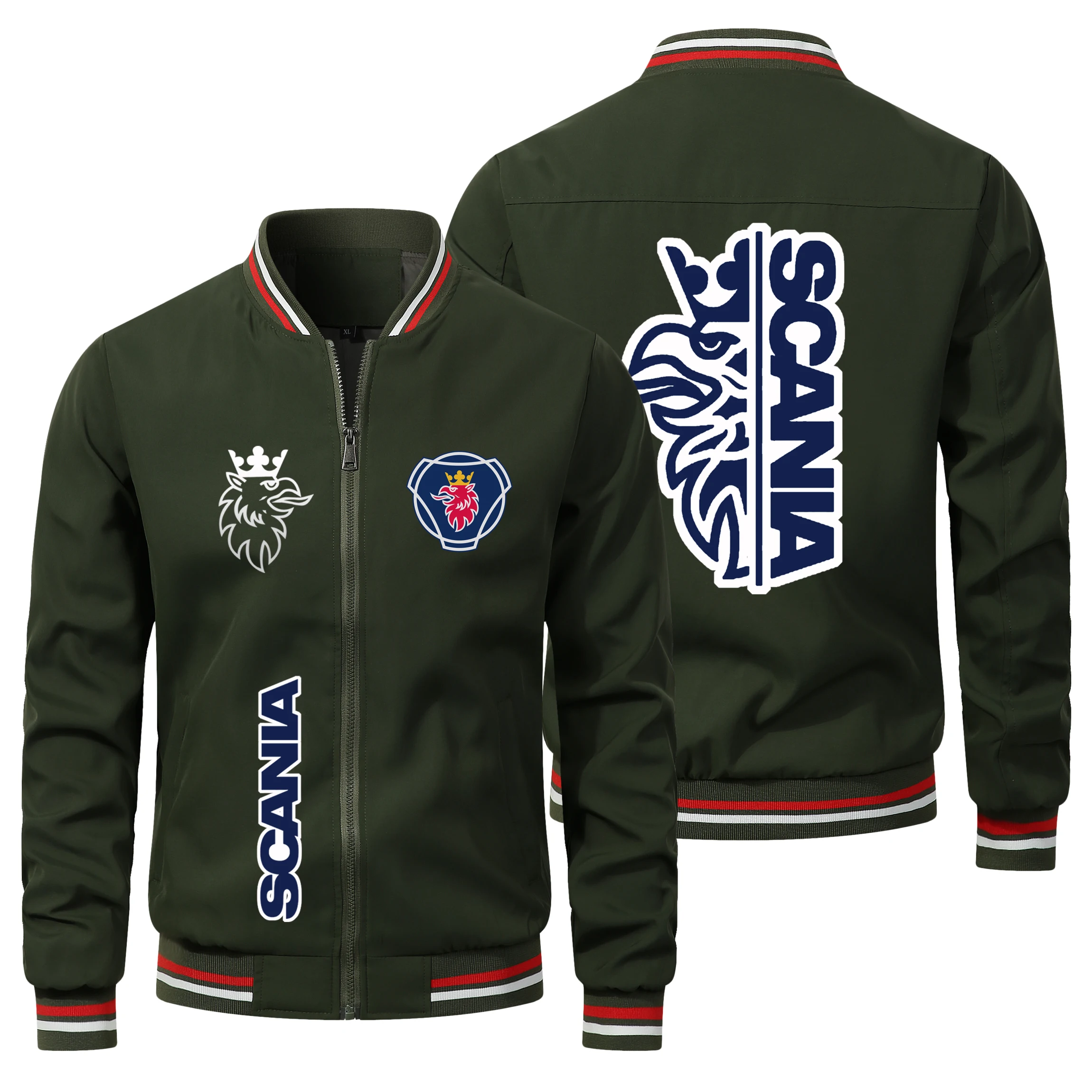 New Design Bomber Jacket and Coats Zip Up Fashion Motorcycle Jacket men's casual Small collar Coats oversized Men's Clothing