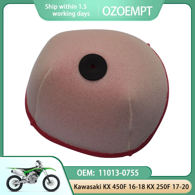 

OZOEMPT DUAL-LAYER FOAM Motorcycle Air Filter Apply to Kawasaki KX 450F 16-18 KX 250F 17-20 OEM: 11013-0755