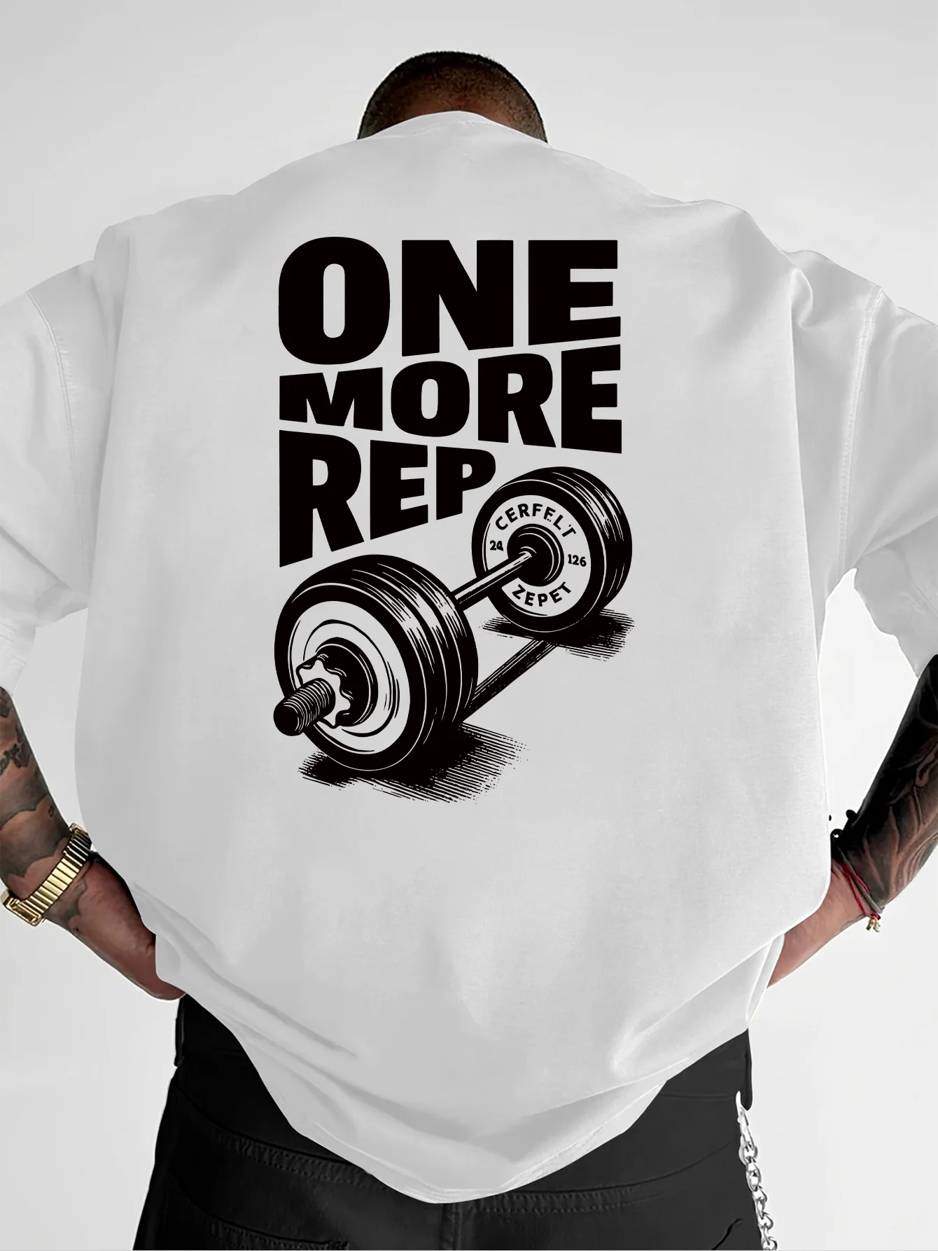 ตัวเลือกสินค้า เสื้อยืดวินเทจ ONE MORE REP สำหรับออกกำลังกาย