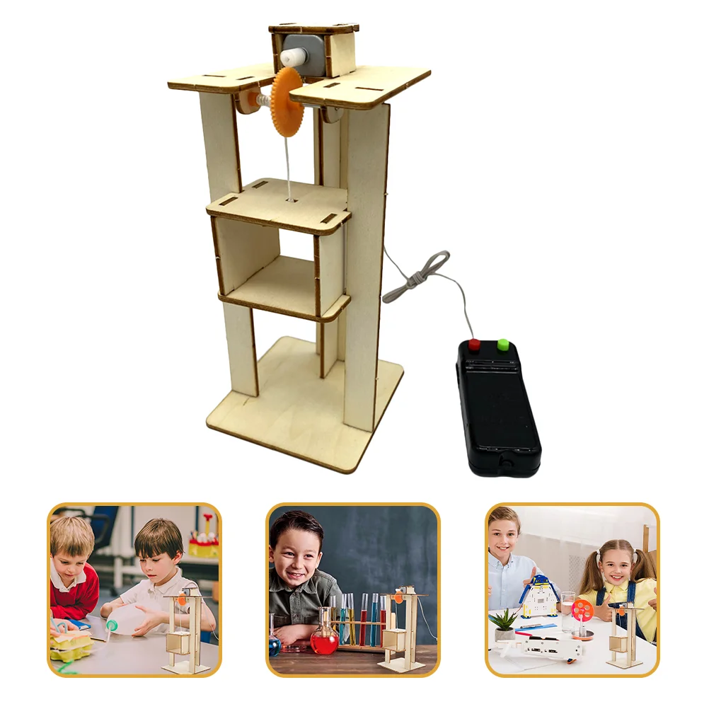 

Elevator Diy Educational Kid Stem 3D S Assemble Wood Model Scientific Construction Working Building Kits Blocks Kit