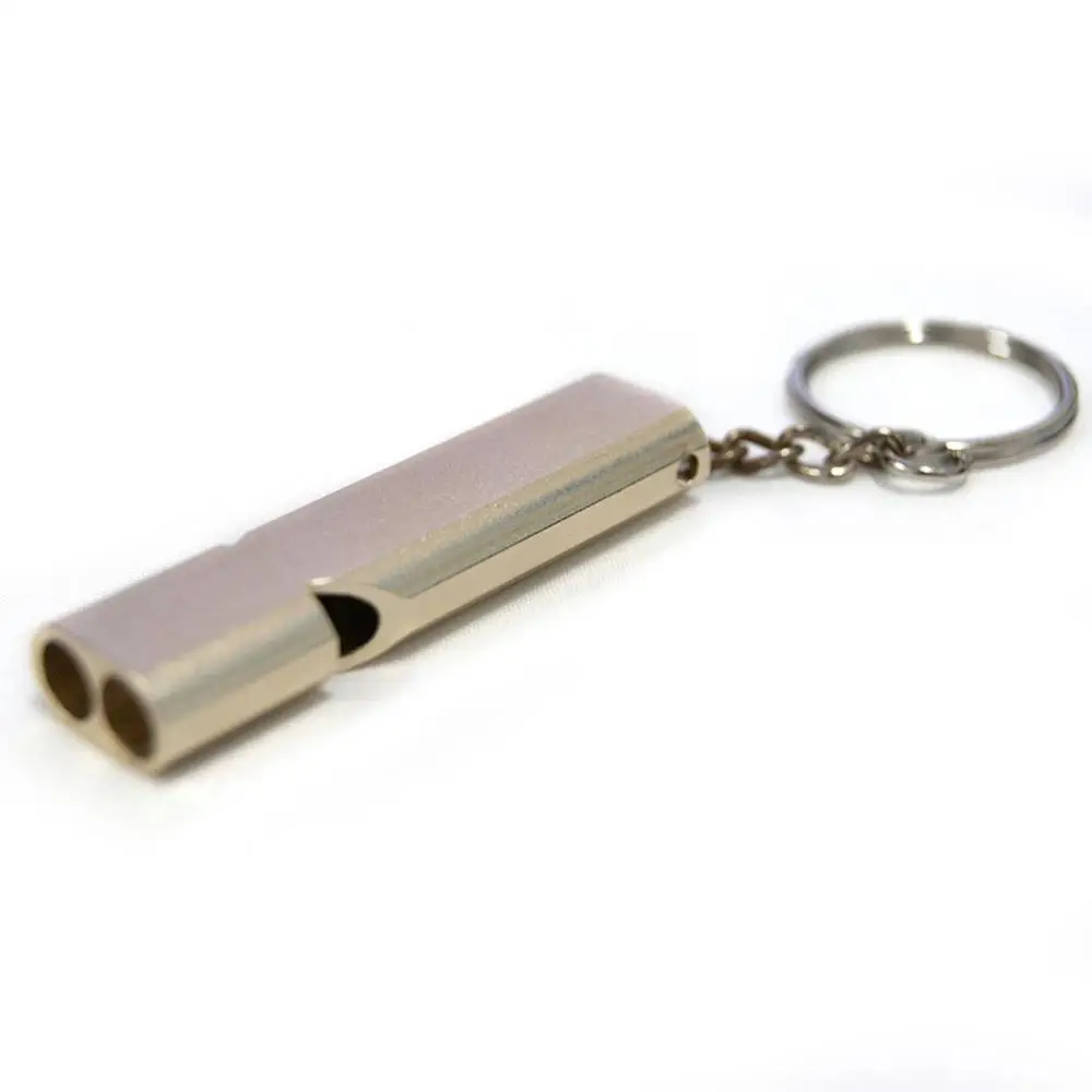 High Frequency Outdoor Camping Double Tube Survival Whistle Self-defense Tools
