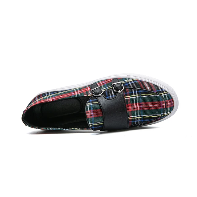 Canvas Plaid Men Loafers Gifts For Men