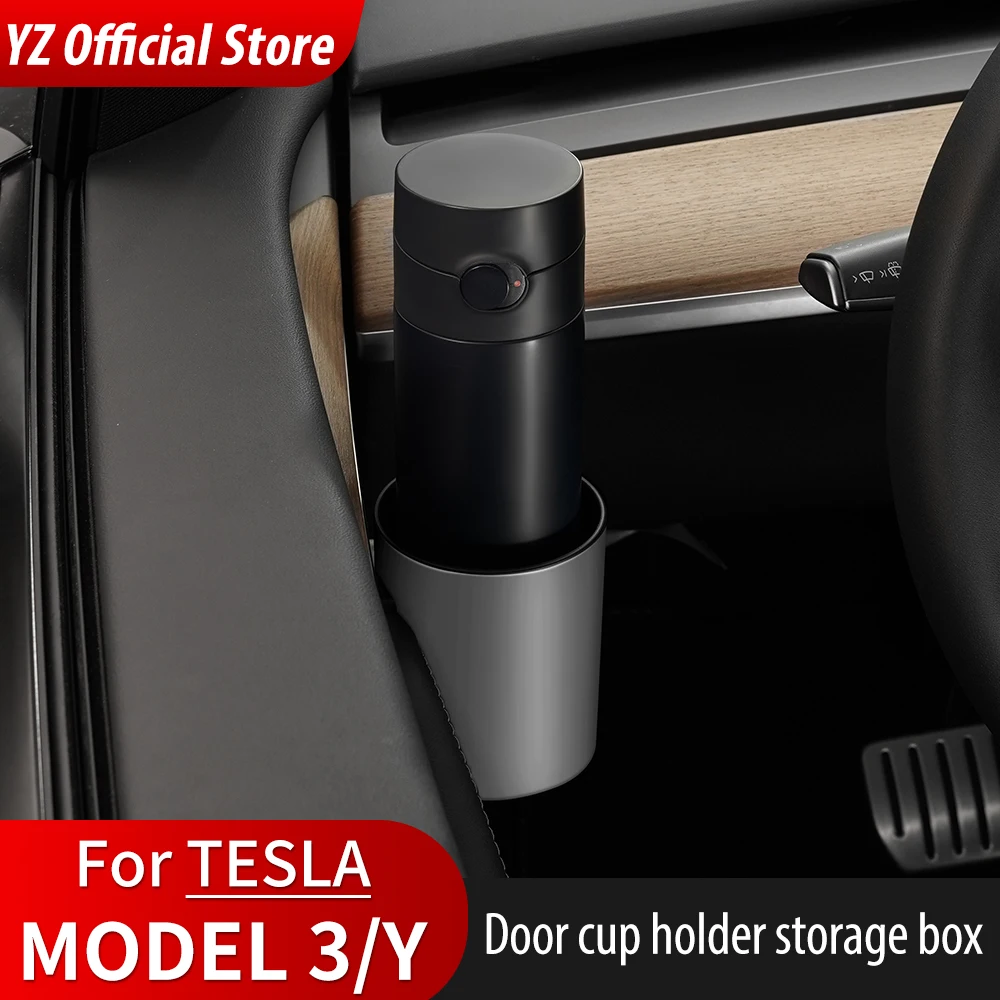 YZ 4 Pcs/Set Car Door Cup Holder For Tesla Model 3 Y Special Door Cup