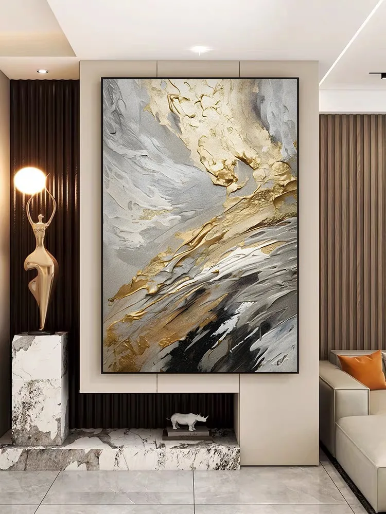 100% Hand Painted,Gold, Grey, Beige, Black ,Textured Painting, Acrylic Abstract Oil Painting, Wall Decor Living Room, Office Wal 100% Hand Painted,Gold, Grey, Beige, Black ,Textured Painting, Acrylic Abstract Oil Painting, Wall Decor Living Room, Office Wal