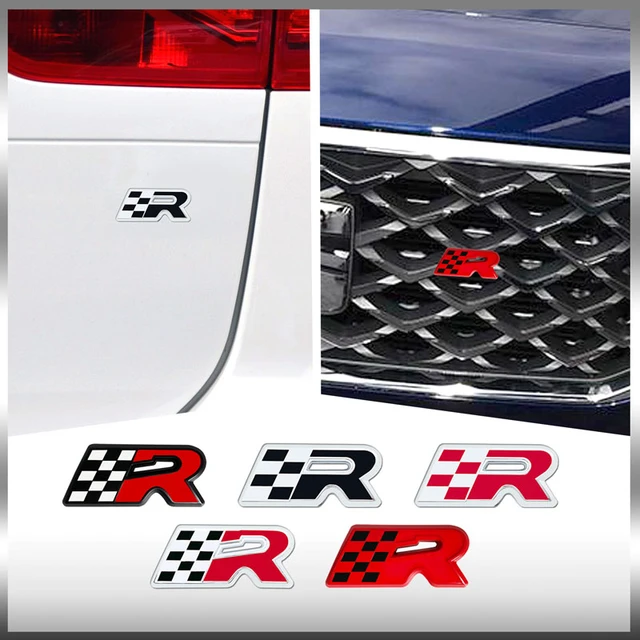 Car 3D Metal Sticker Race 300 Flag Emblem Front Grille Sticker