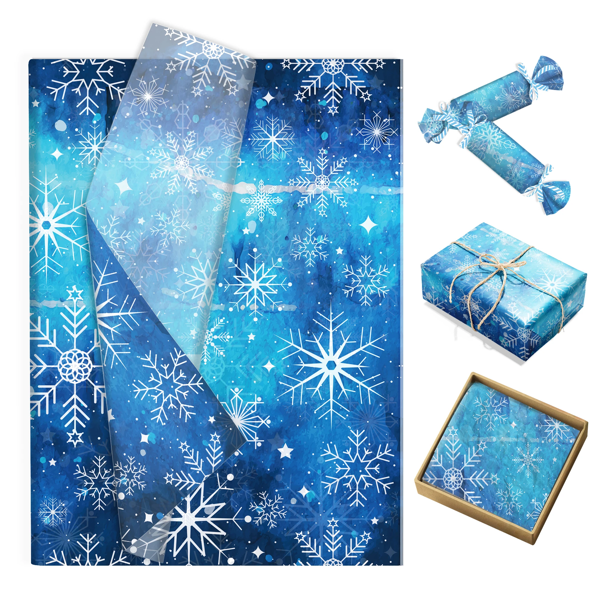 20/50 stücke Weihnachten Seidenpapier Winter Schneeflocke Schnee Birne Papier Geschenkpapier DIY Geschenk Verpackung Für Weihnachten Party liefert – Detail 4