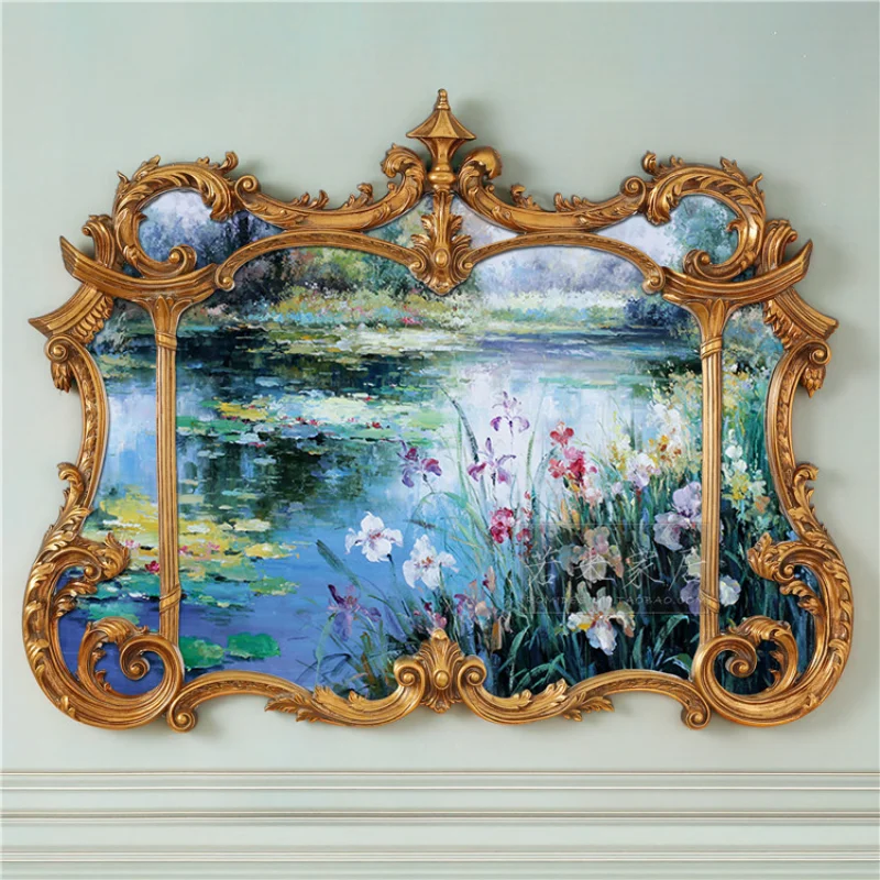 

Индивидуальный 128*99 Зеленый Лотос пруд абстрактный Лотос Орхидея цветок Моне спящий Лотос ветер чистый ручной рисунок гостиная