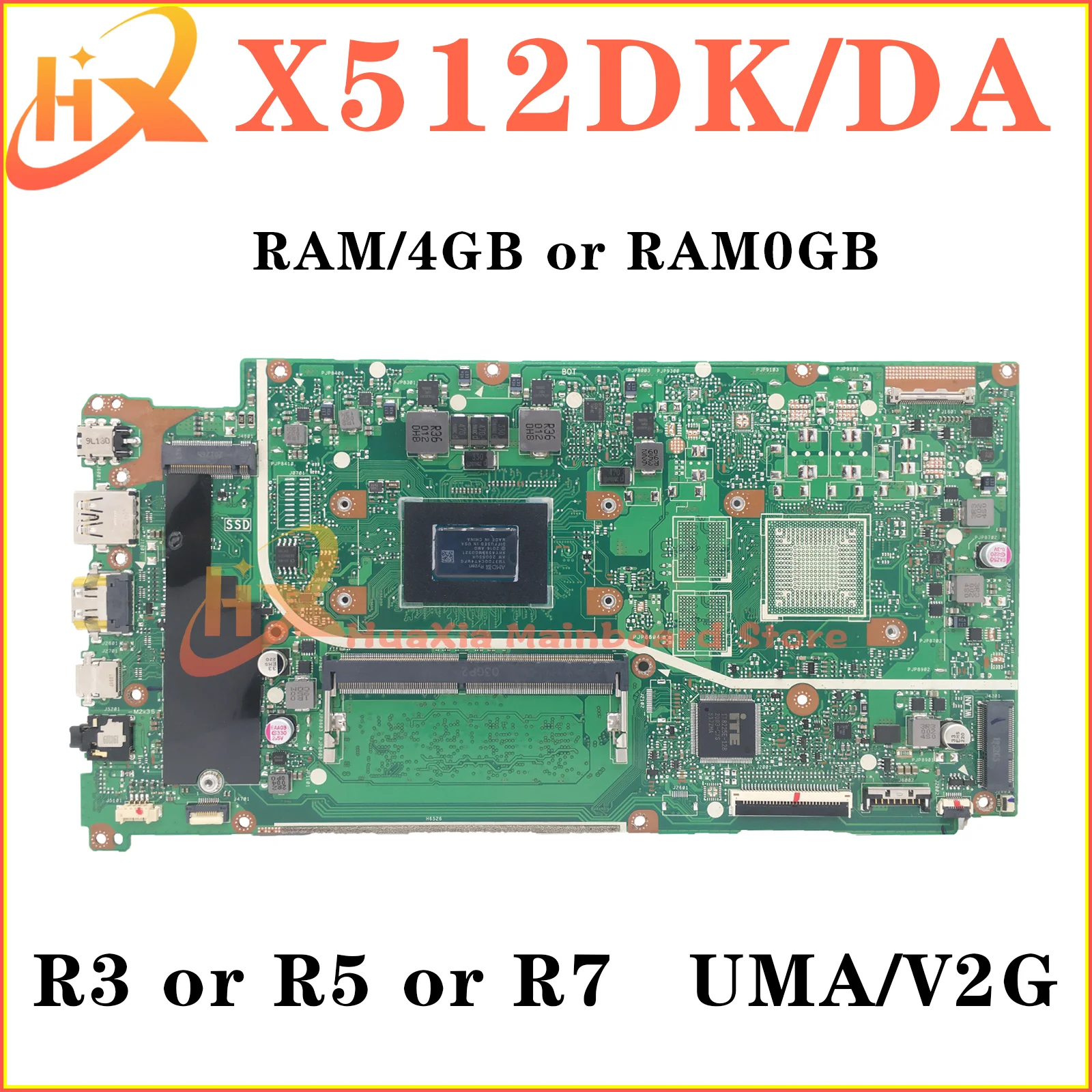 X512D Mainboard For ASUS X512DK M5050DA F512D X512DA A512DA A512DK S512DA X712DA X712DK Laptop Motherboard R3 R5 R7 3th Gen