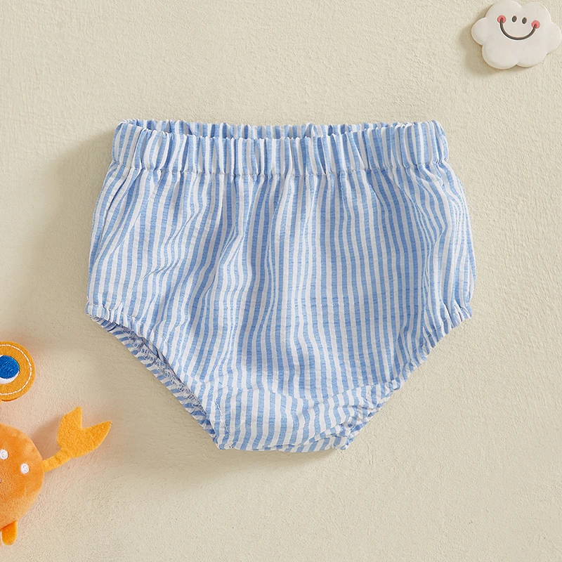 Baby Boys Shorts Summer Elastic Waist Lobster Embroidery Shorts Diaper Covers Bottoms