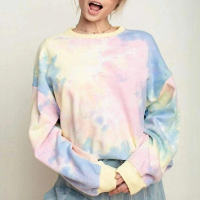 Tie dye crew neck sweatshirt womens Clearance