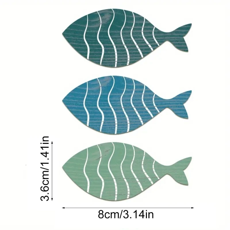20Pcs Wooden Fish Sculpture Decorations Coastal Beach Wall Hangings Ornaments A0KF 6