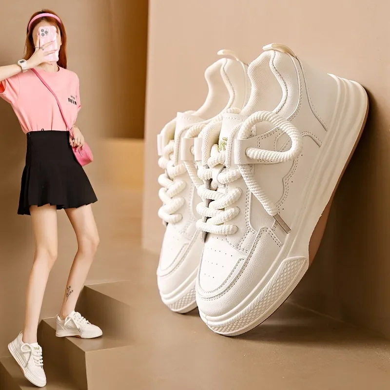 

Женская обувь, маленькие белые туфли, Новинка весна-лето 2023, туфли для скейтборда на толстой подошве, женская повседневная спортивная обувь