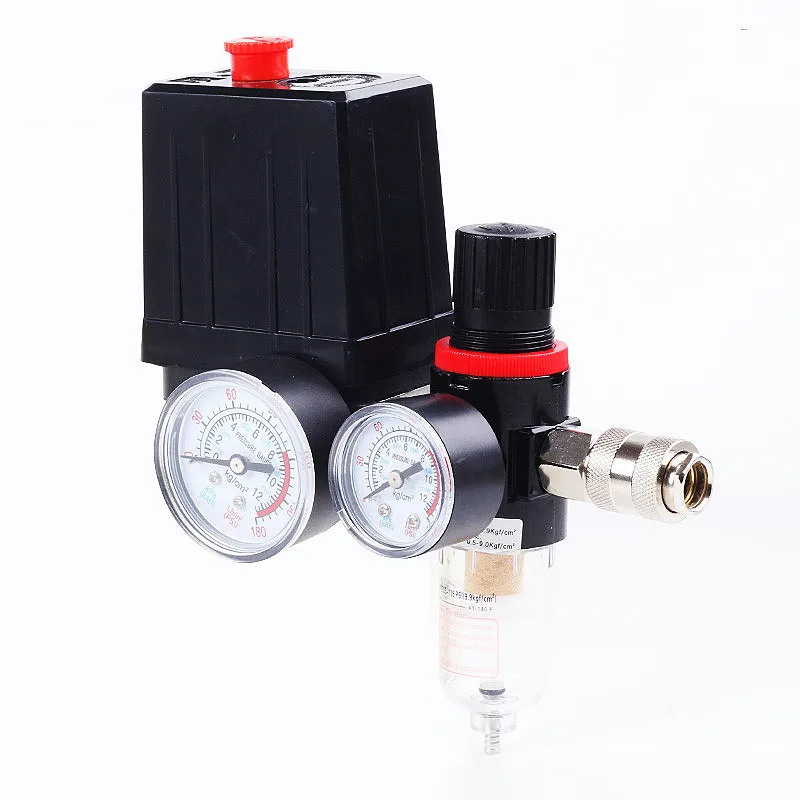 Conjunto Automático do Interruptor de Pressão do Compressor de ar 125psi com Separador do Óleo-água da Válvula de Regulação da Pressão