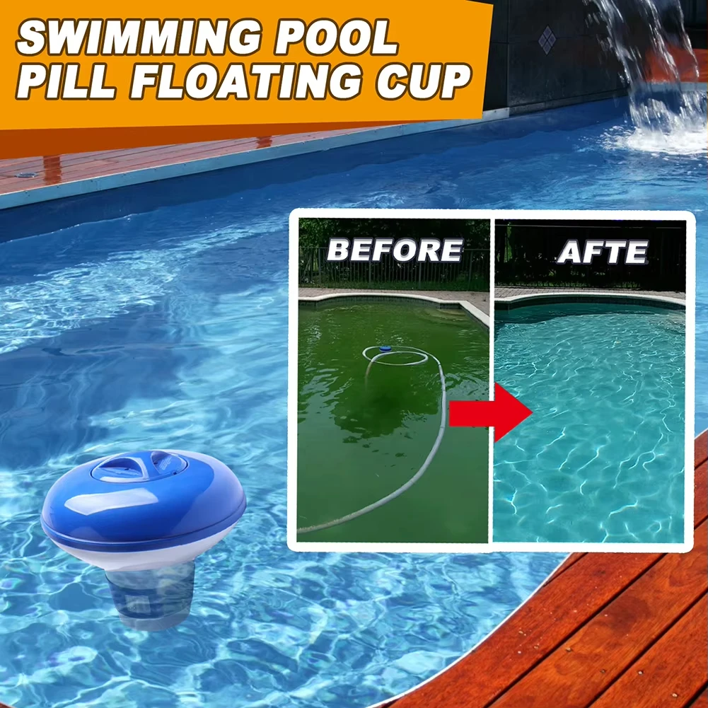 Chlorine Dispenser Pool Automatic Chlorine Tablet Dispenser Swimming Pool Cleaning Pill Disinfecting Box Floating Clean Tool