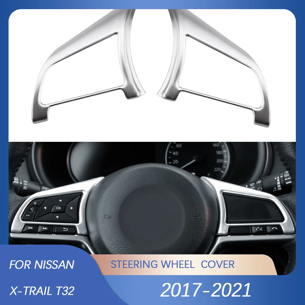 닛산 X-trail T32 Rogue Note Qashqai J11 Versa Juke Micra Kicks Leaf Sentra 2017-2021 스티어링 휠 스위치 버튼 커버