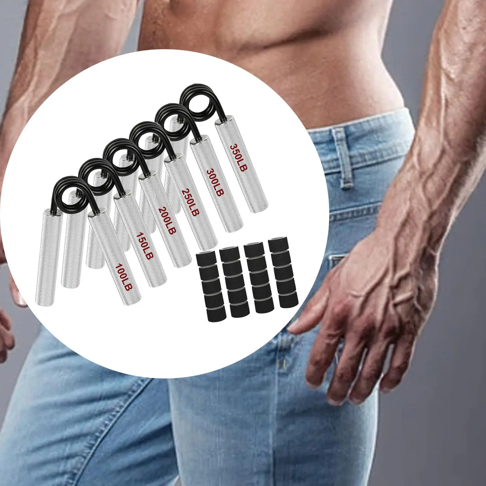 

6x Hand Grip Strengthener Trainer Metal for Climbers Musician Tennis Players