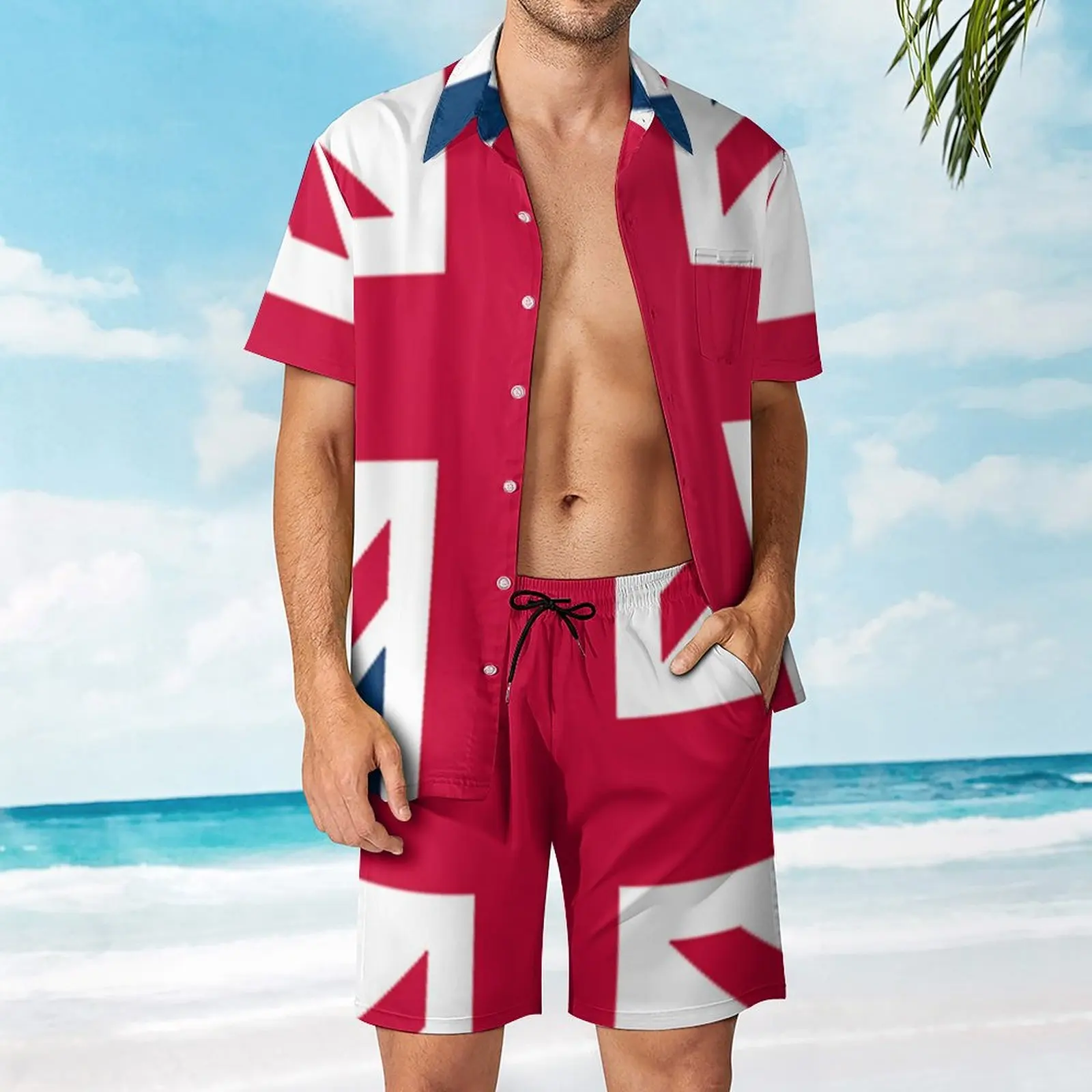 

Men's Beach Suit Union Jack. Flag of The United Kingdom. UK, British Flag. BIG SQUARE 2 Pieces Coordinates top Quality Shoppin