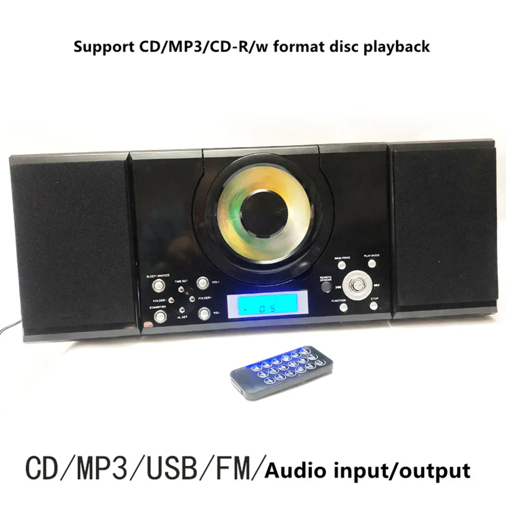 Sveglia Da Tavolo Controllata Lettore Cd Audio Da Parete Radio Fm Altoparlanti Combo Stereo Disco Mp3 Aux Usb Input Output Machine