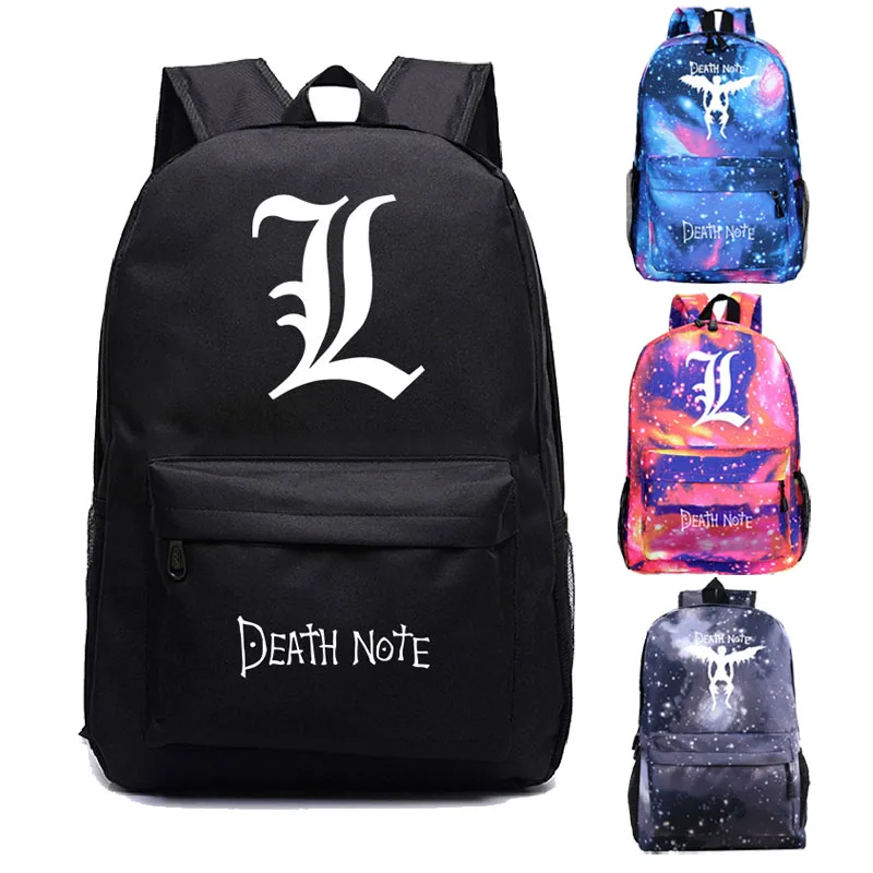 

Death Note Backpack Boys Girls Back to School bag New Men Women casual Travel Bags Students Laptop Mochila Teens daily backpack