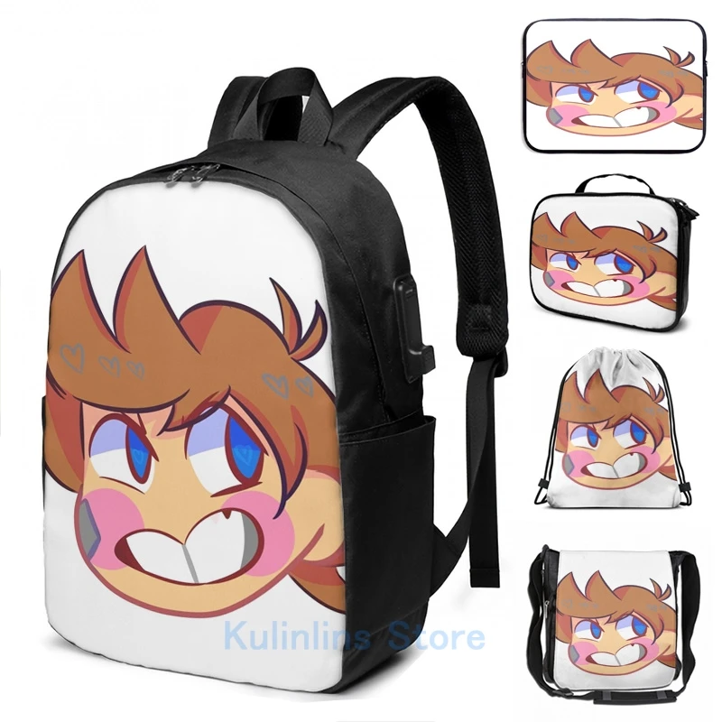 

Забавный рюкзак Chibi Tord с графическим принтом и USB-зарядкой, школьные ранцы для мужчин и женщин, дорожная сумка для ноутбука