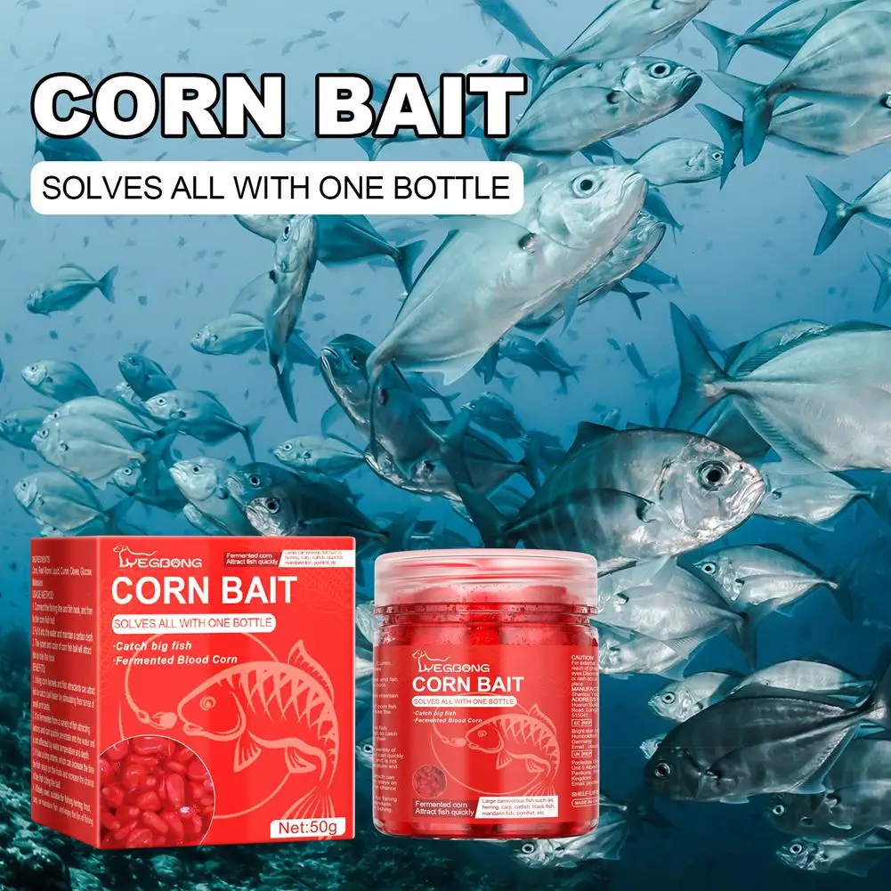 

50g Fish Bait Blood Wheat Fishing Fairy Grain High Wild Corn Bait Nest Fishing Fish Attractant Fish Concentration Blood Bai E1Z3