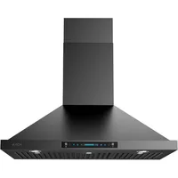 36 inch Black Wall Mount Range Hood, 900 CFM Ducted/Ductless Stainless Steel Vent Hood 1