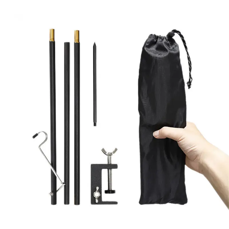 

Detachable Aluminum Alloy Camping Lantern Lamp Hanger Portable Ultralight Light Holder Outdoor Table Hanging Fixing Stand Set