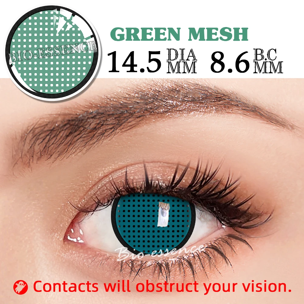 Bio-essence Halloween Cosplay Anime Contact Lenses - Black & Red