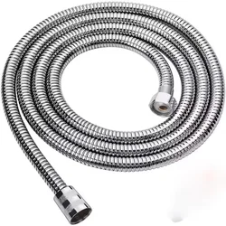 Premium Black Chrome Stainless Steel Flexible Shower Hose - High Quality Water Extension Pipe (1.5m/2m/3m) - 300cm (Silver)