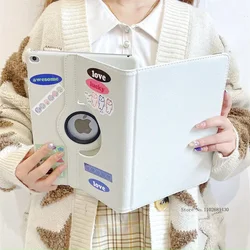 Enhanced Rotating iPad Mini Protective Case with Sticker - iPad mini 4 5 (White with Sticker)