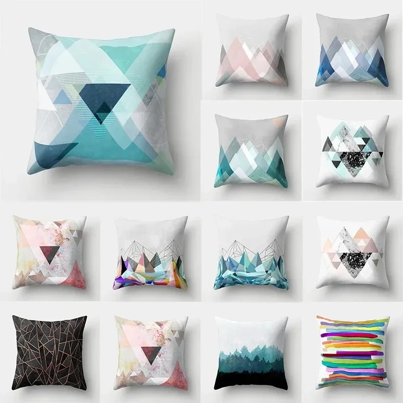 

Creative Pillowcase Scandinavian Abstract 45x45cm Print Geometric Children's Room Pattern Ins Decorative Cushion Cover DF1826