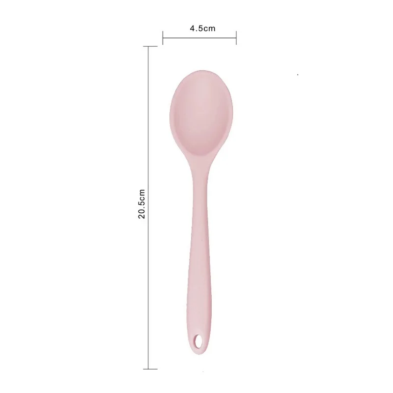 Colored Silicone Spoon Heat-resistant Not Sticky Hangable Bendable Spoon Easy To Clean Non-stick Rice Spoons Kitchen Tableware