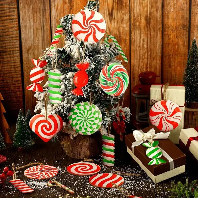 Christmas Tree Candy Pendant Set 20pcs Gift Decoration Pendant Christmas Tree Fireplace Window Party Supplies