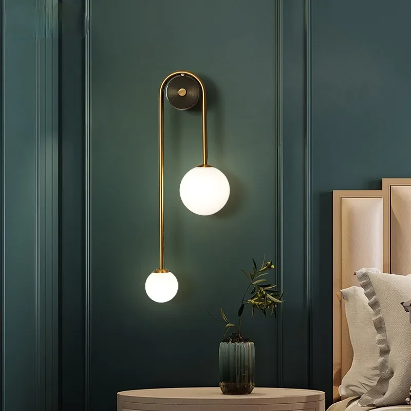 

Modern Wall Lamp Glass Ball Lampshade LED Gold Home Decor Living Room Bedroom Interior Lighting Sconce Nordic Luminaire Light