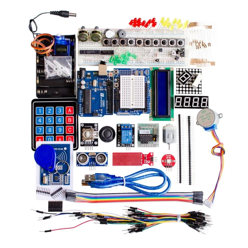 Starter Kit Per Arduino Uno R3 Breadboard E Supporto Step Motor / Servo /1602 Lcd / Jumper Wire