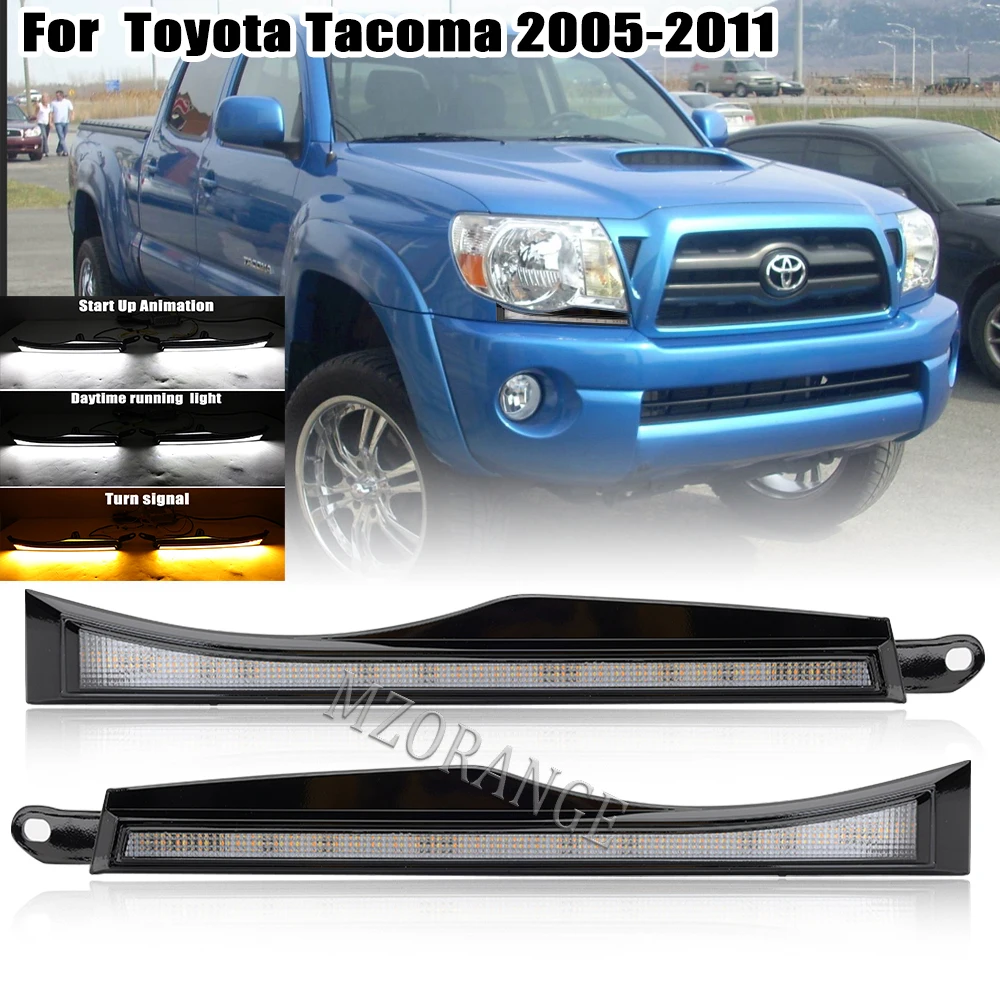 

LED Headlights Trim Day Lamp For Toyota Tacoma 2005 2006 2007 2008 2009 2010 2011 2012 2013 2014 2015 DRL Turn Signal Light Part