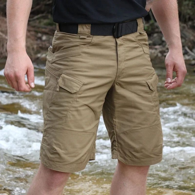 Men Urban Military Tactical Shorts Upgraded Waterproof Quick Dry Multi-pocket Short Pants Outdoor Hunting Fishing Cargo Shorts