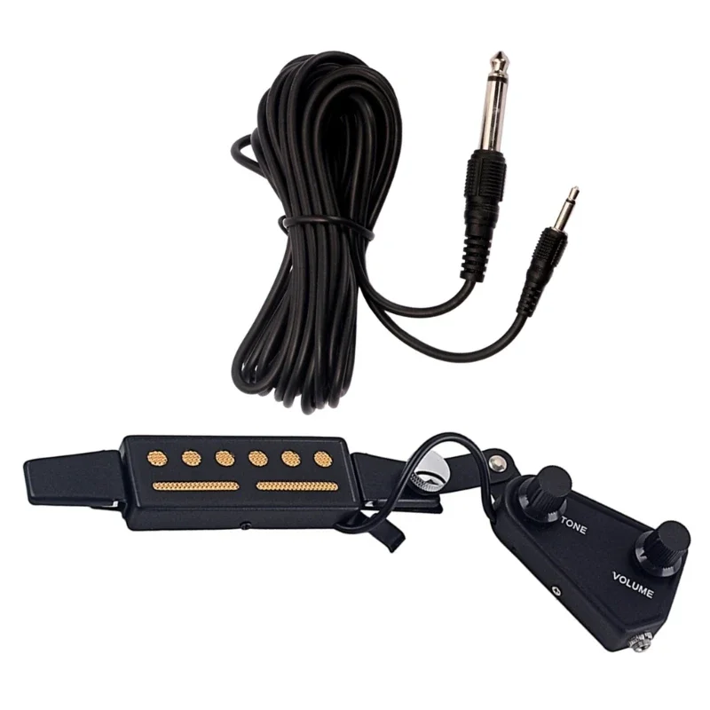 

Звукосниматель для гитары с 6 отверстиями, усилитель звукового датчика с кабелем 350 см, разъем 6,35 мм для акустической гитары