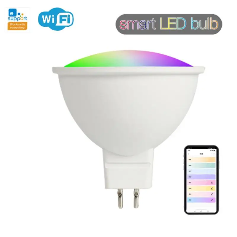 

MR16 Smart Bulb WiFi RGB+CW 5W 12V LED Dimmable Lamps EWelink APP Control Light Bulb Work With Alexa Google Home Smartthings