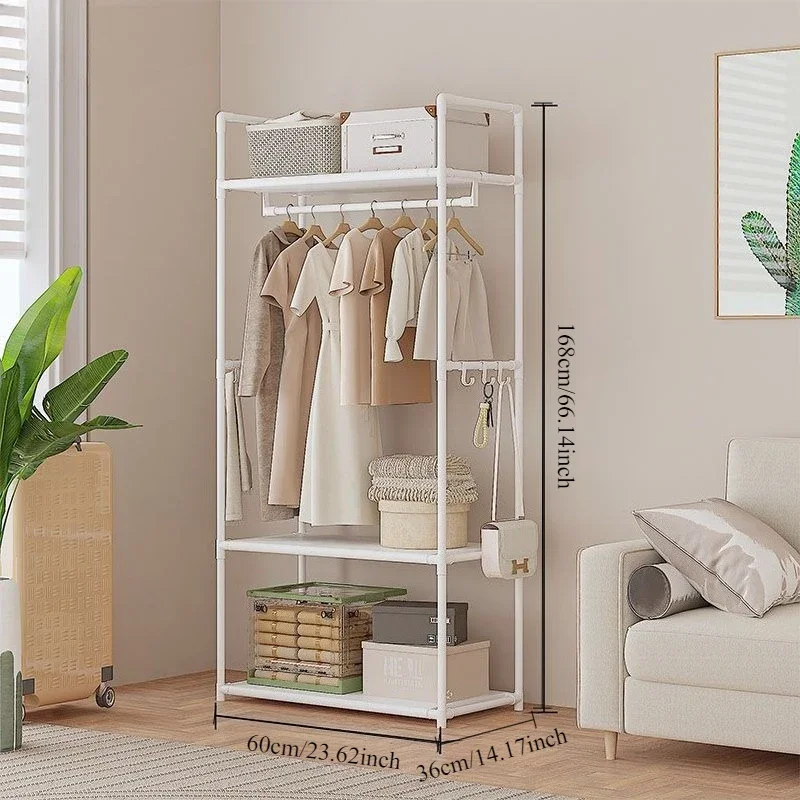 מדף תלוי פשוט ומולטיפונקציונלי למעילים בבית, מתלה רצפה לדורמיטוריום, מדף בגדים נייד, מדף אחסון