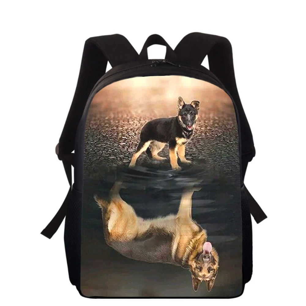 German Shepherd Dog 15” 3D Print Kids Backpack Primary School Bags for Boys Girls Back Pack Students School Book Bags