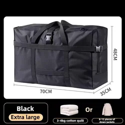 Durable Large - Capacity Oxford Cloth Storage and Packing Bag for Clothes and Blankets (Black - XL)
