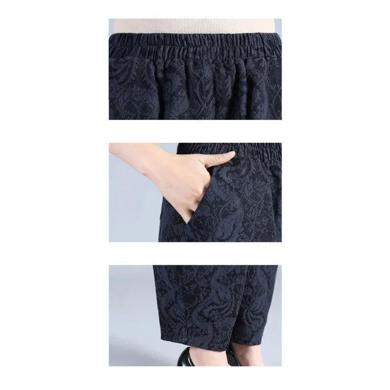 New Vintage Casual Spring Fall Mom Pants Oversize 4XL Loose Jacquard Bloomers Trousers Ankle-length Women High Wast Pantalones