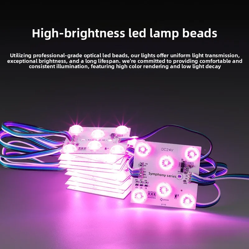 24V RGB LED 색상 변경 가능 스마트 디밍 LED 패널 라이트 스트립 (백라이트 간판 장식 조명용)