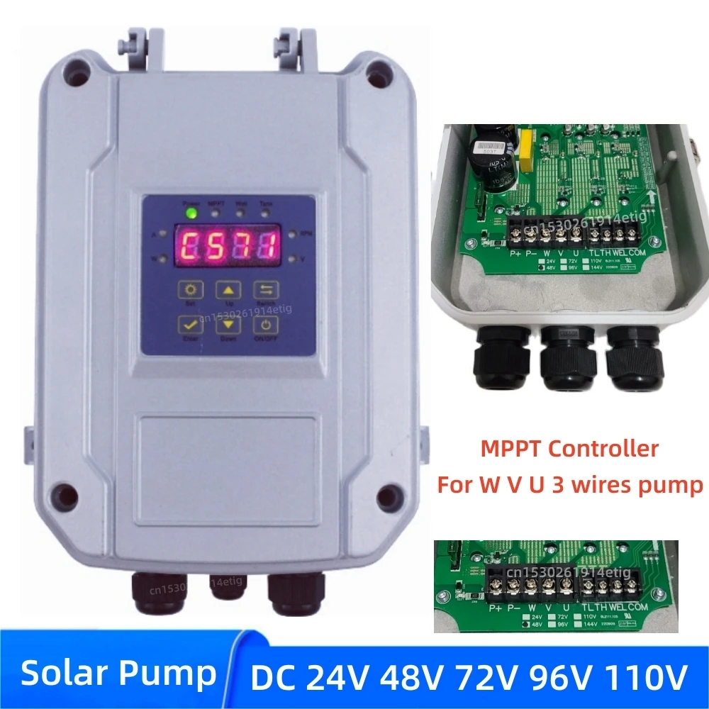 

MPPT Solar Pump Controller DC 24V 48V 72V 96V 110V Submersible Deep Well Water Pump Controller Swimming Pool Pump Regulator