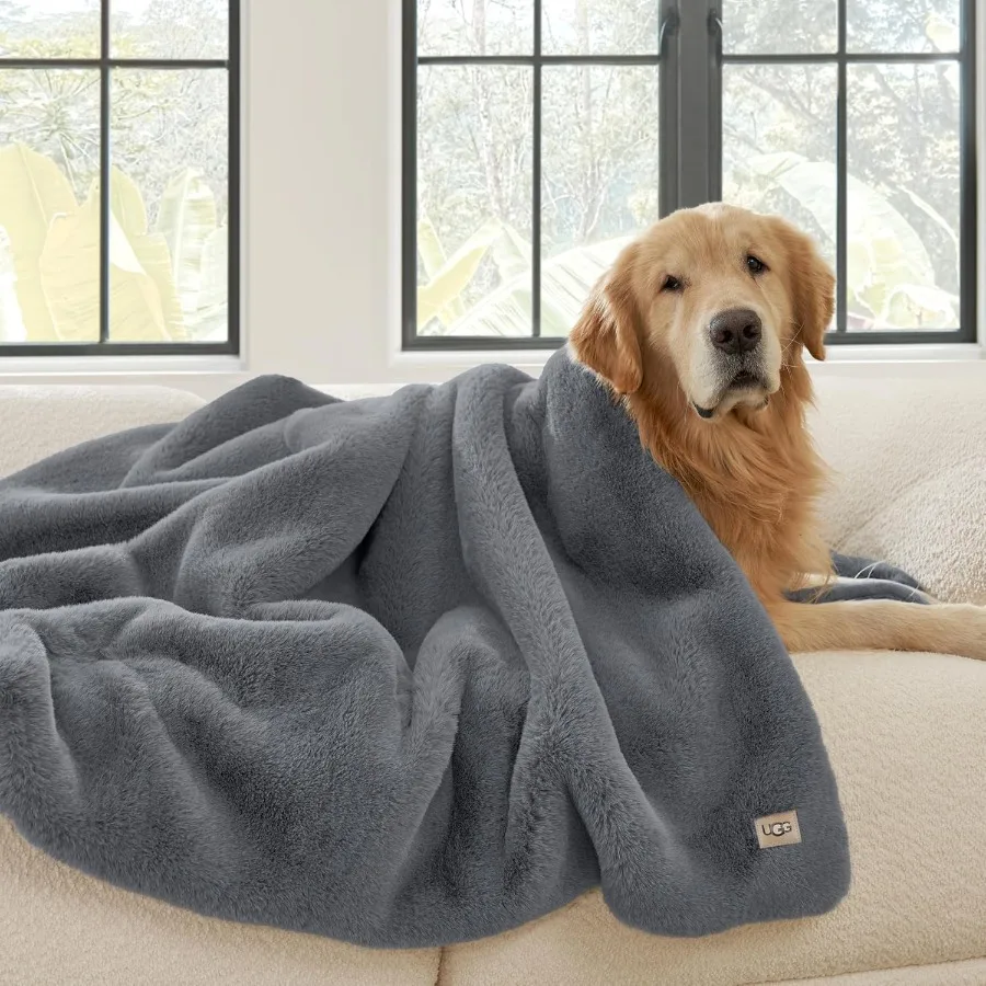 Euphoria Plush Faux Fur Throw Blanket Medium Weight Reversible Luxury Soft Throw for Couch Bed or Chair Hypoallergenic Machine