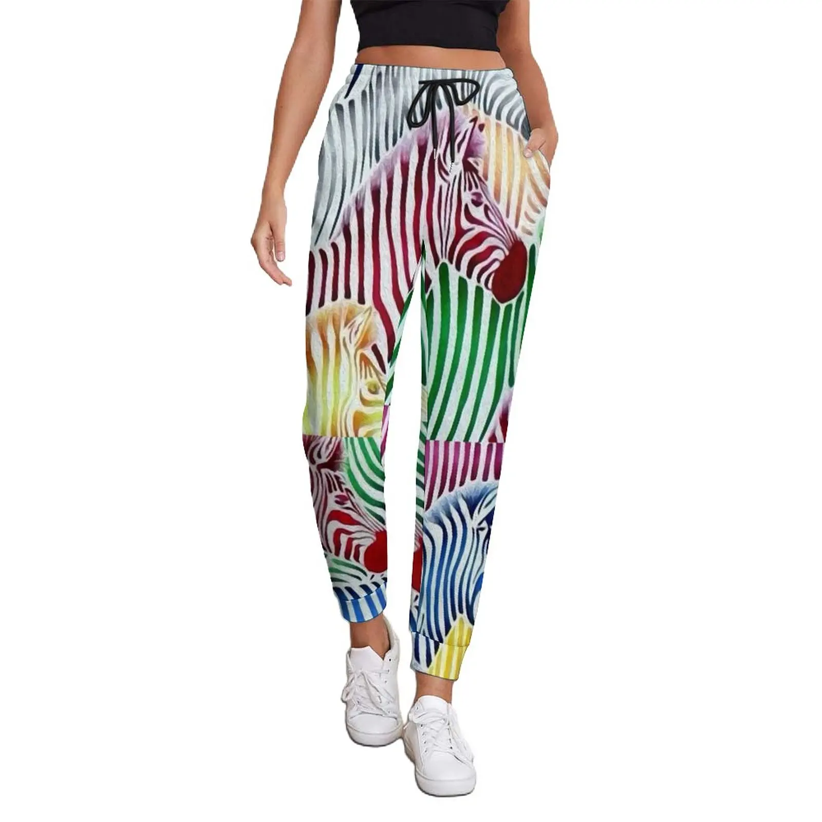 

Colorful Zebra Jogger Pants Women Texture Wild Animal Korean Fashion Sweatpants Spring Home Printed Big Size Trousers Gift