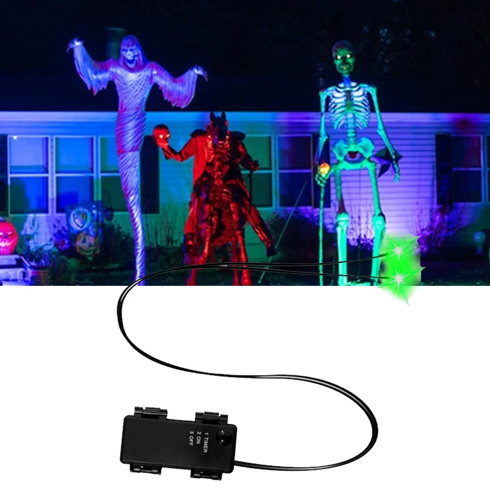 Halloween LED Glowing Eyes with Timer Light Up DIY for Skeleton - Image 2