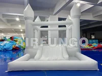 Kids 9x9x7ft Soft Play White Bounce House With Slide Ball Pit Party Customization Inflatable Mini Bouncy Castle With Blower 2